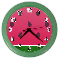 Watermelon Fruit Summer Red Fresh Color Wall Clock