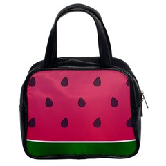 Watermelon Fruit Summer Red Fresh Classic Handbag (two Sides)