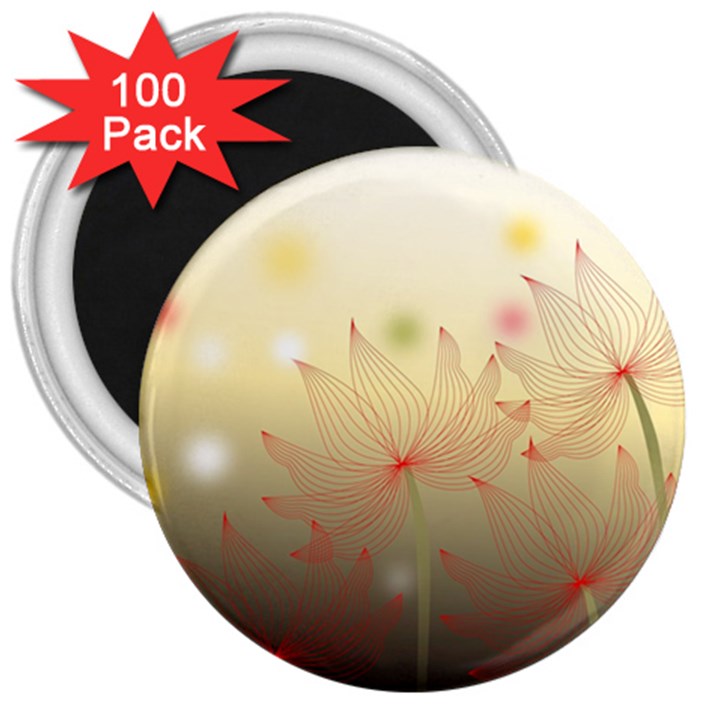 Flower Summer S Nature Plant 3  Magnets (100 pack)