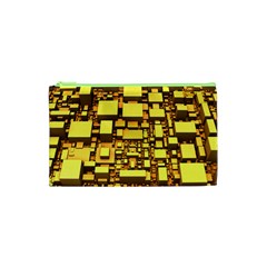 Cubes Grid Geometric 3d Square Cosmetic Bag (xs) by Nexatart