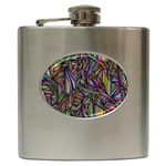 Background Wallpaper Abstract Lines Hip Flask (6 oz) Front