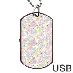 Dandelion Colors Flower Nature Dog Tag Usb Flash (one Side) by Nexatart