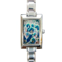 Hydrangeas Blossom Bloom Blue Rectangle Italian Charm Watch by Nexatart