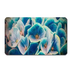 Hydrangeas Blossom Bloom Blue Magnet (rectangular) by Nexatart