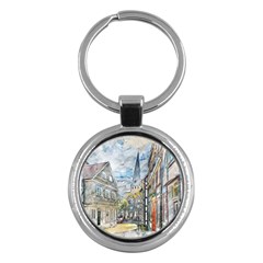 Altstadt Hattingen Ruhr Trail Key Chains (round)  by Nexatart