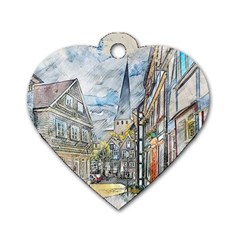 Altstadt Hattingen Ruhr Trail Dog Tag Heart (one Side) by Nexatart