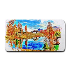 Lake Chalet Mountain Art Medium Bar Mats by Nexatart