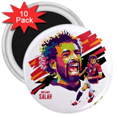 Mo Salah The Egyptian King 3  Magnets (10 Pack) 