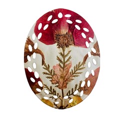 Holy Land Flowers 6 Oval Filigree Ornament (two Sides) by DeneWestUK