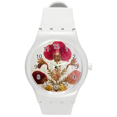 Holy Land Flowers 6 Round Plastic Sport Watch (m) by DeneWestUK