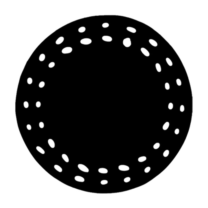Define Black Round Filigree Ornament (Two Sides)