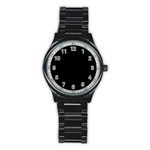 Define Black Stainless Steel Round Watch Front