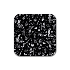 Halloween Pattern Rubber Square Coaster (4 Pack)  by Valentinaart