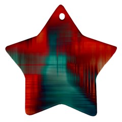 Green Red Lines Ornament (star)