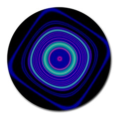 Digital Art Background Pink Blue Round Mousepads