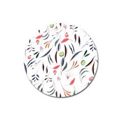 Watercolor Tablecloth Fabric Design Magnet 3  (round)