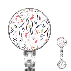 Watercolor Tablecloth Fabric Design Stainless Steel Nurses Watch