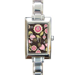 Flowers Wallpaper Floral Decoration Rectangle Italian Charm Watch