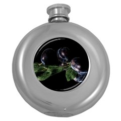 Plums Photo Art Fractalius Fruit Round Hip Flask (5 Oz)