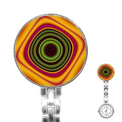 Digital Art Background Yellow Red Stainless Steel Nurses Watch by Sapixe