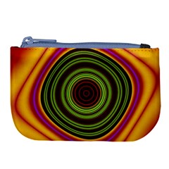 Digital Art Background Yellow Red Large Coin Purse by Sapixe