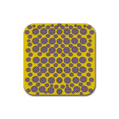 Sunshine And Floral In Mind For Decorative Delight Rubber Coaster (square)  by pepitasart