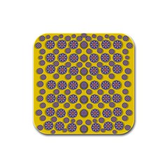 Sunshine And Floral In Mind For Decorative Delight Rubber Square Coaster (4 Pack)  by pepitasart