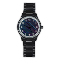 Glass Scifi Violet Ultraviolet Stainless Steel Round Watch