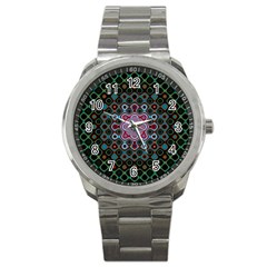 Digital Art Background Colors Sport Metal Watch by Sapixe