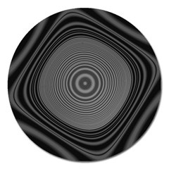 Digital Art Background Black White Magnet 5  (round)