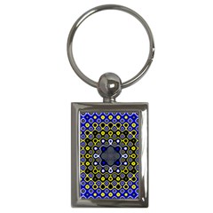 Digital Art Background Yellow Blue Key Chains (rectangle) 