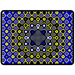 Digital Art Background Yellow Blue Fleece Blanket (large) 