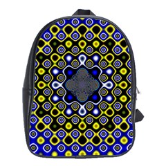 Digital Art Background Yellow Blue School Bag (xl)