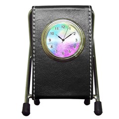 Background Art Abstract Watercolor Pen Holder Desk Clock by Sapixe