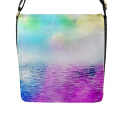 Background Art Abstract Watercolor Flap Closure Messenger Bag (l)