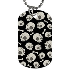 Halloween Skull Pattern Dog Tag (one Side) by Valentinaart