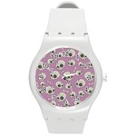 Halloween skull pattern Round Plastic Sport Watch (M) Front