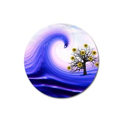 Composing Nature Background Graphic Magnet 3  (round) by Sapixe
