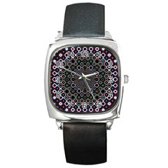 Digital Art Background Design Square Metal Watch