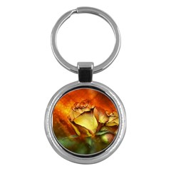 Rose Flower Petal Floral Love Key Chains (round)  by Sapixe