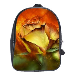 Rose Flower Petal Floral Love School Bag (xl) by Sapixe