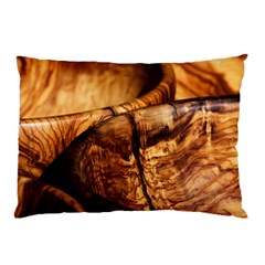 Olive Wood Wood Grain Structure Pillow Case by Sapixe