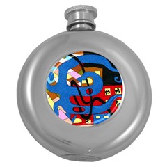 Creativeness Art Illustration Round Hip Flask (5 Oz)