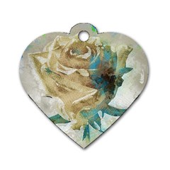 Rose Flower Petal Love Romance Dog Tag Heart (two Sides)