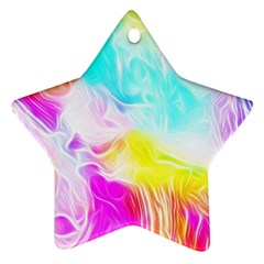 Background Drips Fluid Colorful Star Ornament (two Sides)