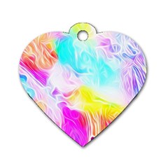 Background Drips Fluid Colorful Dog Tag Heart (two Sides) by Sapixe