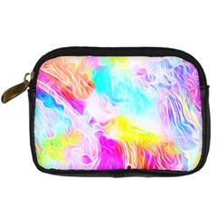Background Drips Fluid Colorful Digital Camera Leather Case