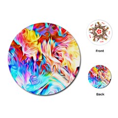 Background Drips Fluid Colorful Playing Cards (round)