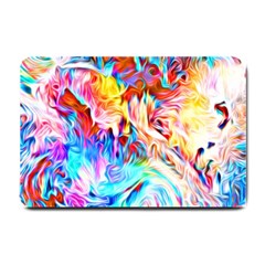 Background Drips Fluid Colorful Small Doormat  by Sapixe