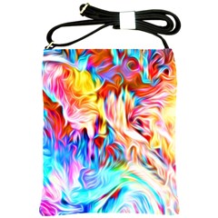 Background Drips Fluid Colorful Shoulder Sling Bag